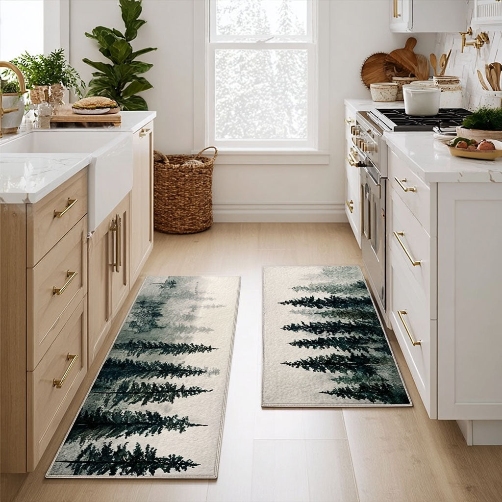 Non-slip kitchen rug - Stream and nature — view 1