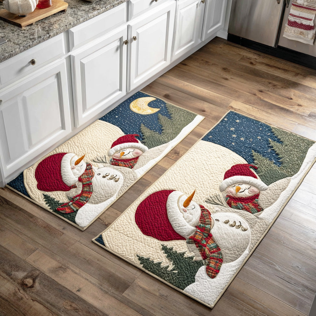 Anti-slip kitchen rug - Merry winter snow — view 1
