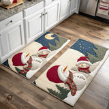 Anti-slip kitchen rug - Merry winter snow — view 1