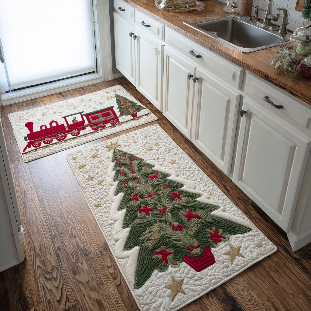 Anti-slip kitchen mat - Christmas tree and pine — view 1