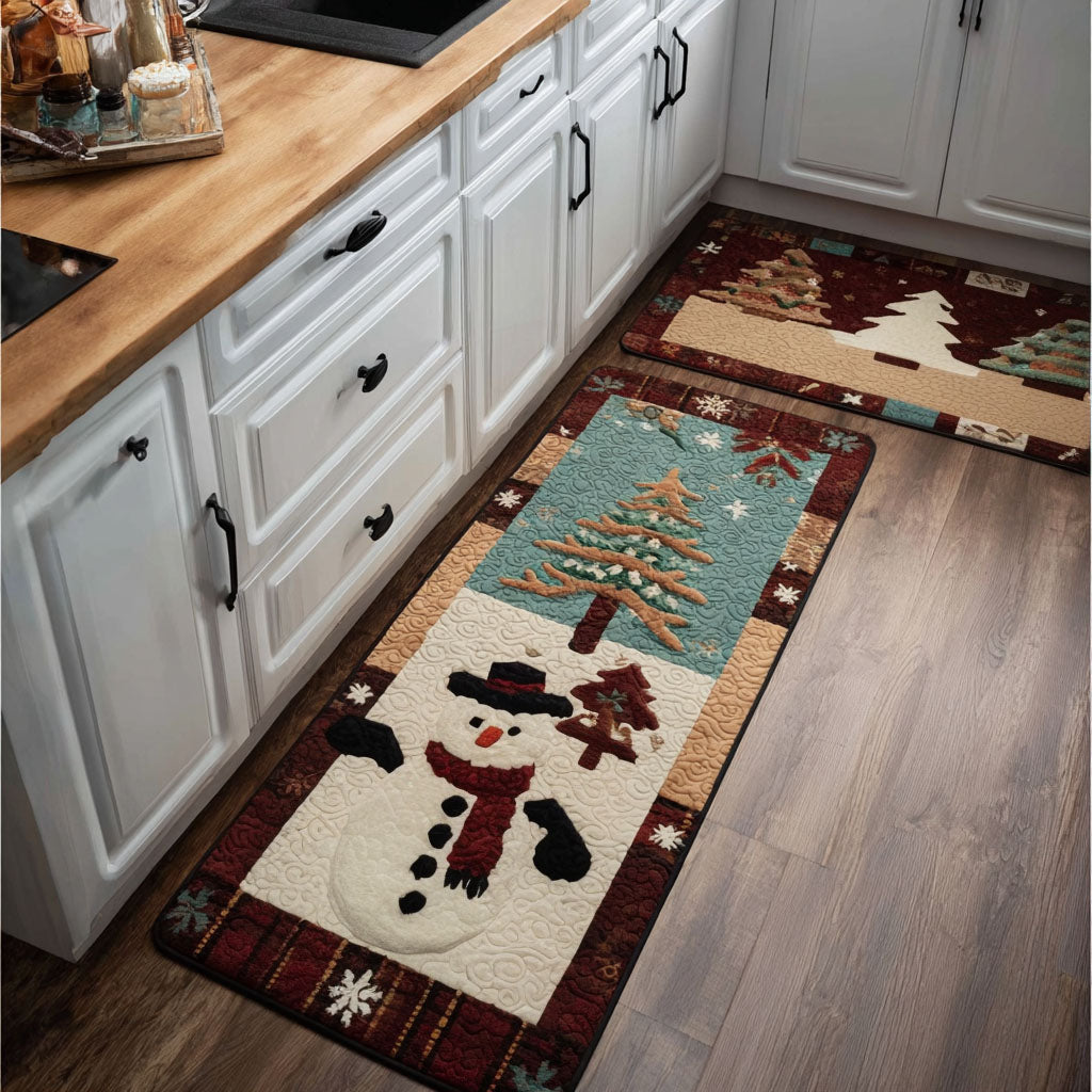 Anti-slip kitchen rug - Winter snowy wood — view 1