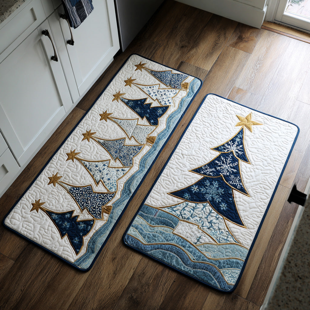 Anti-slip kitchen rug - Winter snowy wood — view 1