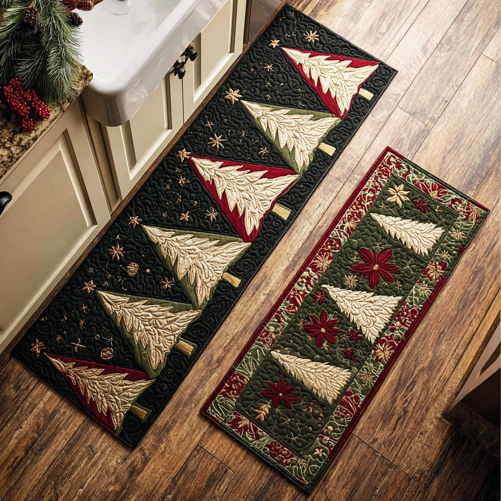 Anti-slip kitchen rug - Winter snowy wood — view 1