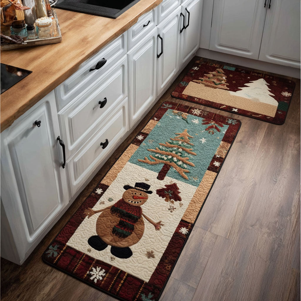 Anti-slip kitchen rug - Winter snowy details — view 1