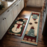 Anti-slip kitchen rug - Winter snowy details — view 1