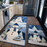 Anti-slip kitchen rug - Winter snowy details — view 1