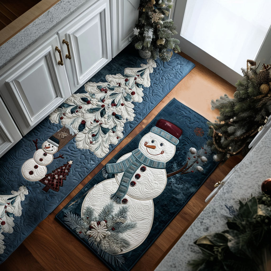 Anti-slip kitchen rug - Winter snowy details — view 1