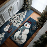 Anti-slip kitchen rug - Winter snowy details — view 1