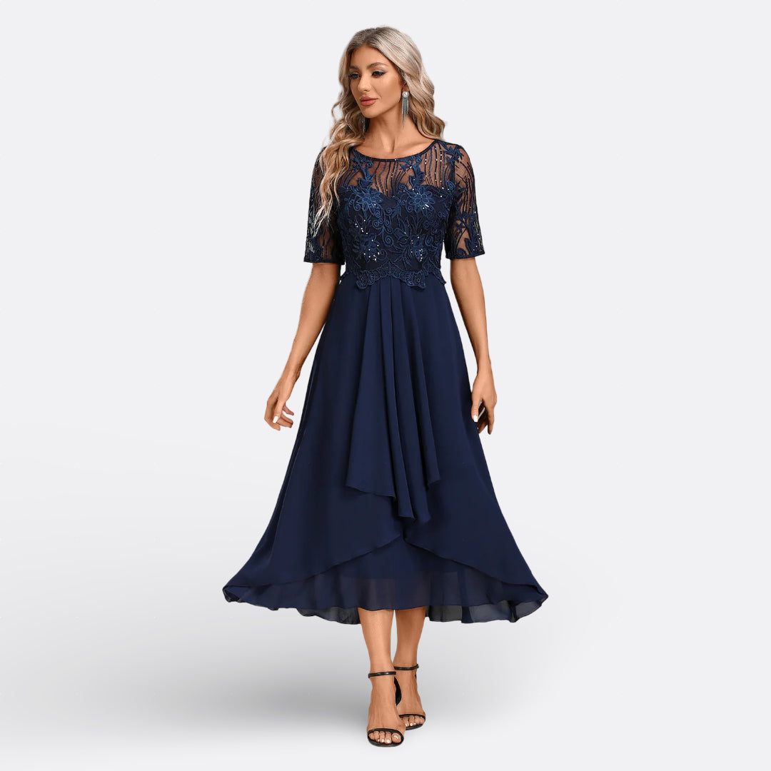 Dawn - short sleeve lace dress — view 1
