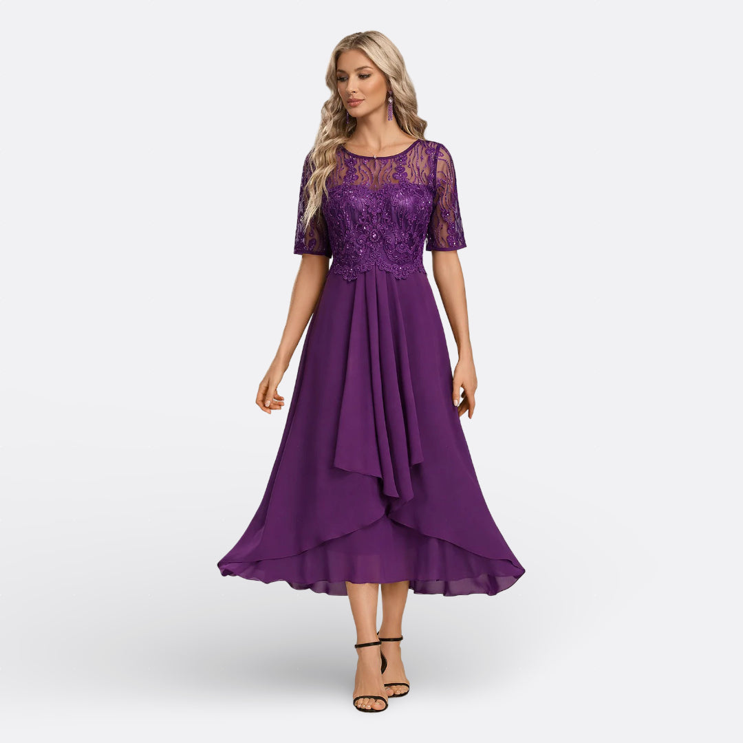 Dawn - short sleeve lace dress — view 9