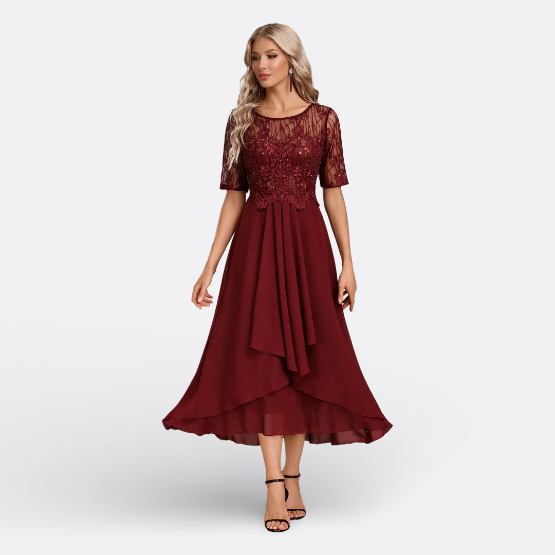 Dawn - short sleeve lace dress — view 11