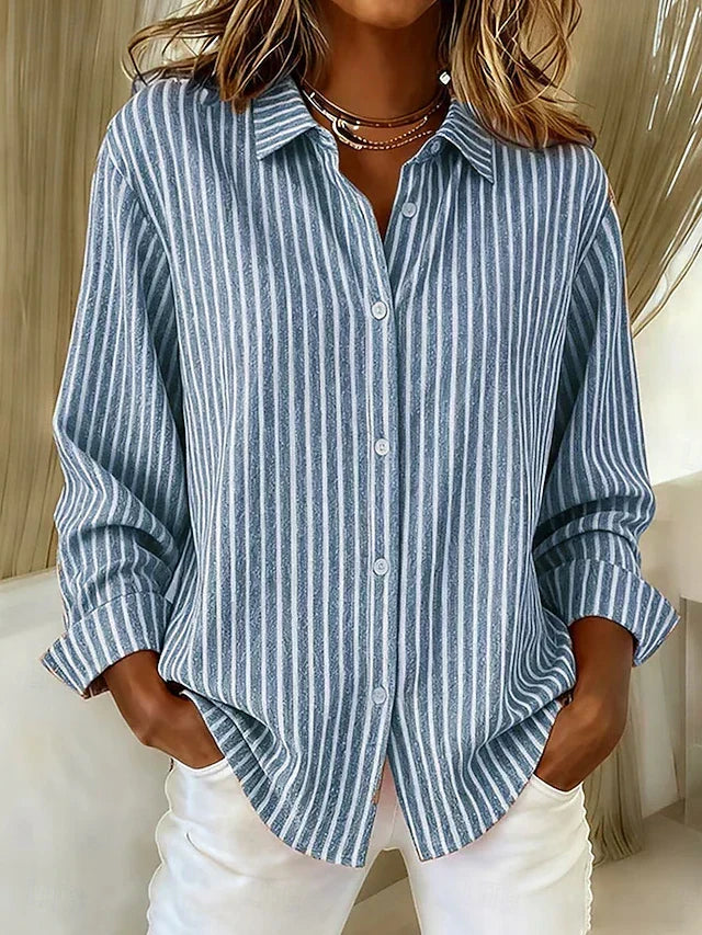 Deborah - Striped Button Front Shirt — view 1