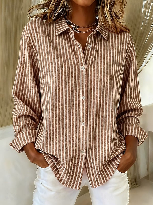 Deborah - Striped Button Front Shirt — view 3