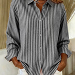 Deborah - Striped Button Front Shirt — view 4