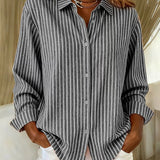 Deborah - Striped Button Front Shirt — view 4