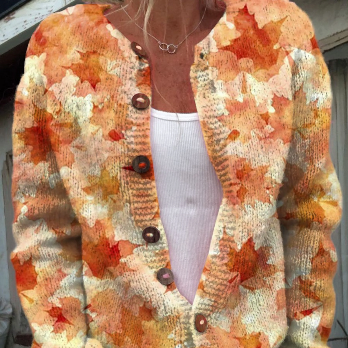 Delaney - Retro Knit Cardigan Sweater — view 1