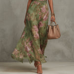 Diana - Long Floral Neck Strap Dress — view 5