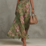 Diana - Long Floral Neck Strap Dress — view 5
