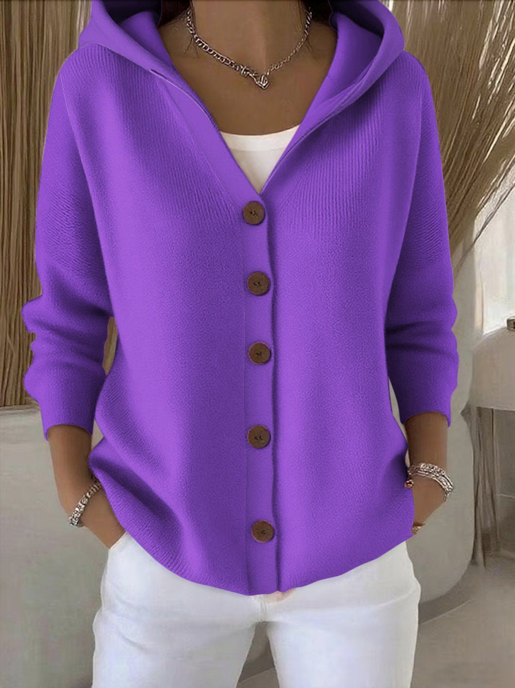 Doris - Hooded Knit Cardigan — view 7