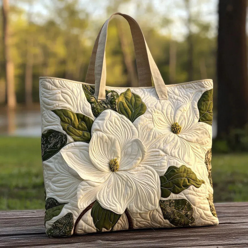 Melody - quilted bag, white lilies — view 1
