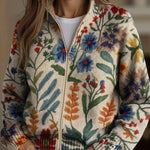 Elise - botanical garden floral zip-up cardigan — view 1