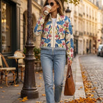 Elise - botanical garden floral zip-up cardigan — view 2