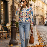 Elise - botanical garden floral zip-up cardigan — view 2
