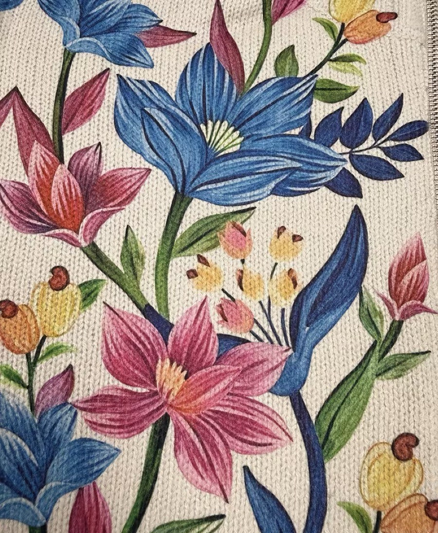 Elise - botanical garden floral zip-up cardigan — view 5