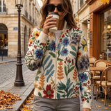 Elise - botanical garden floral zip-up cardigan — view 6