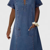 Ellie - elegant denim dress — view 1
