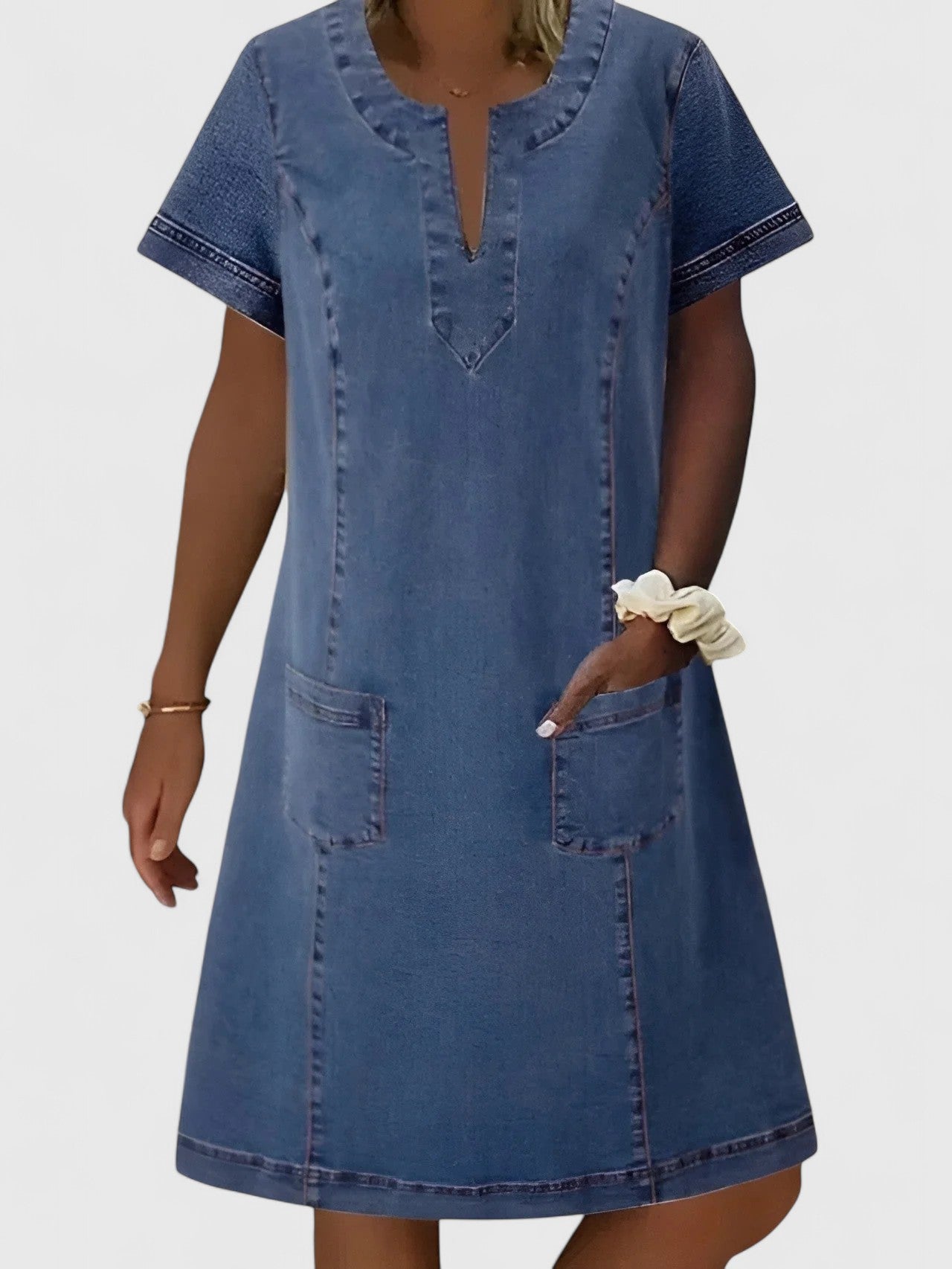 Ellie - elegant denim dress — view 1