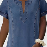 Ellie - elegant denim dress — view 2