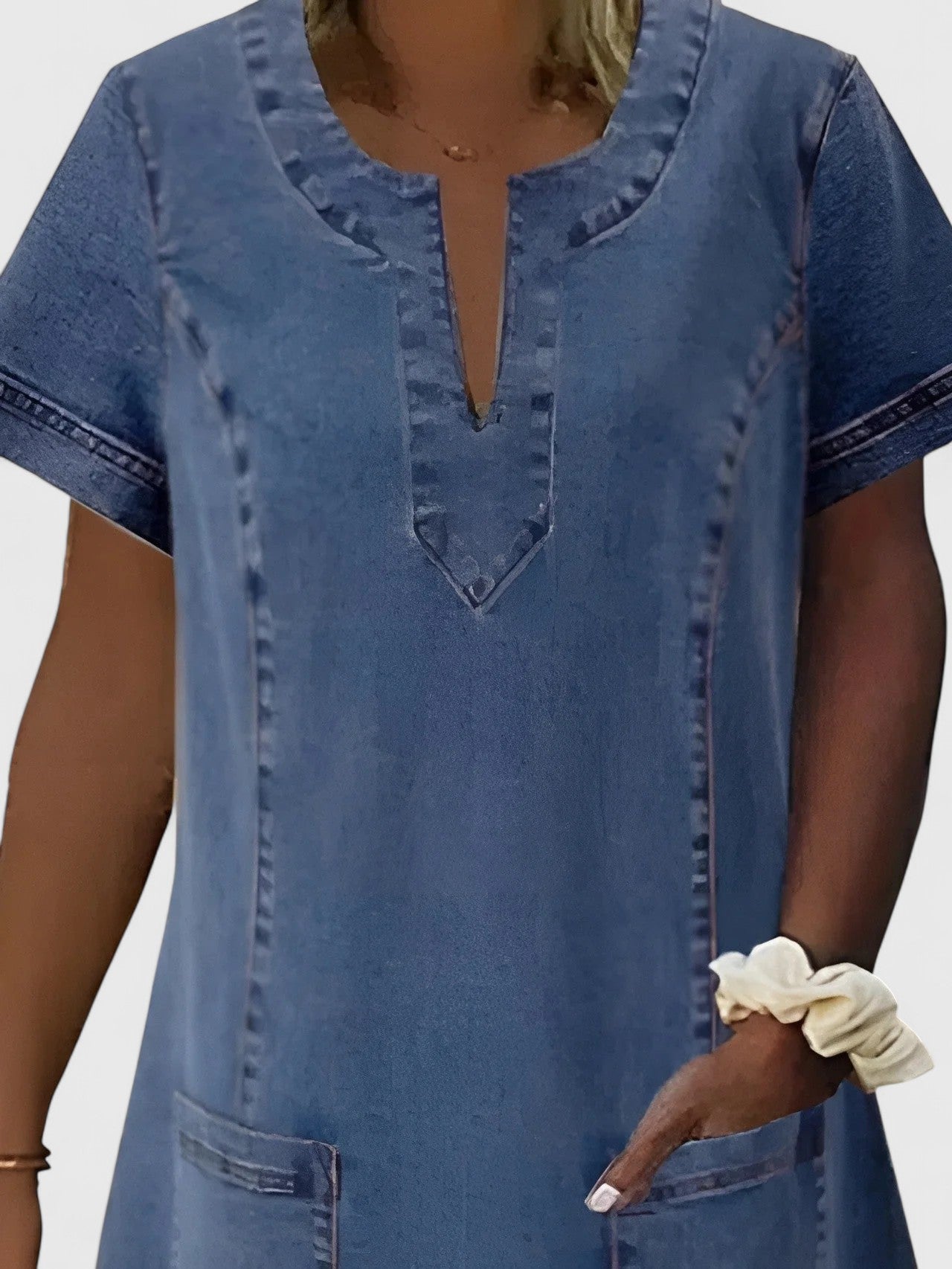 Ellie - elegant denim dress — view 2
