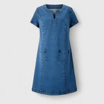 Ellie - elegant denim dress — view 3