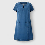 Ellie - elegant denim dress — view 3