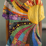 Ellie - sunburst blouse with quilting pattern — view 2