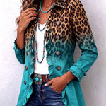 Emma - Leopard Gradient Ruched Blazer Jacket — view 2