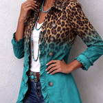 Emma - Leopard Gradient Ruched Blazer Jacket — view 3