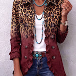 Emma - Leopard Gradient Ruched Blazer Jacket — view 5
