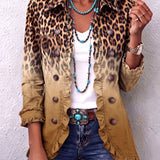 Emma - Leopard Gradient Ruched Blazer Jacket — view 6