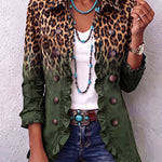 Emma - Leopard Gradient Ruched Blazer Jacket — view 7