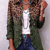 Emma - Leopard Gradient Ruched Blazer Jacket — view 7
