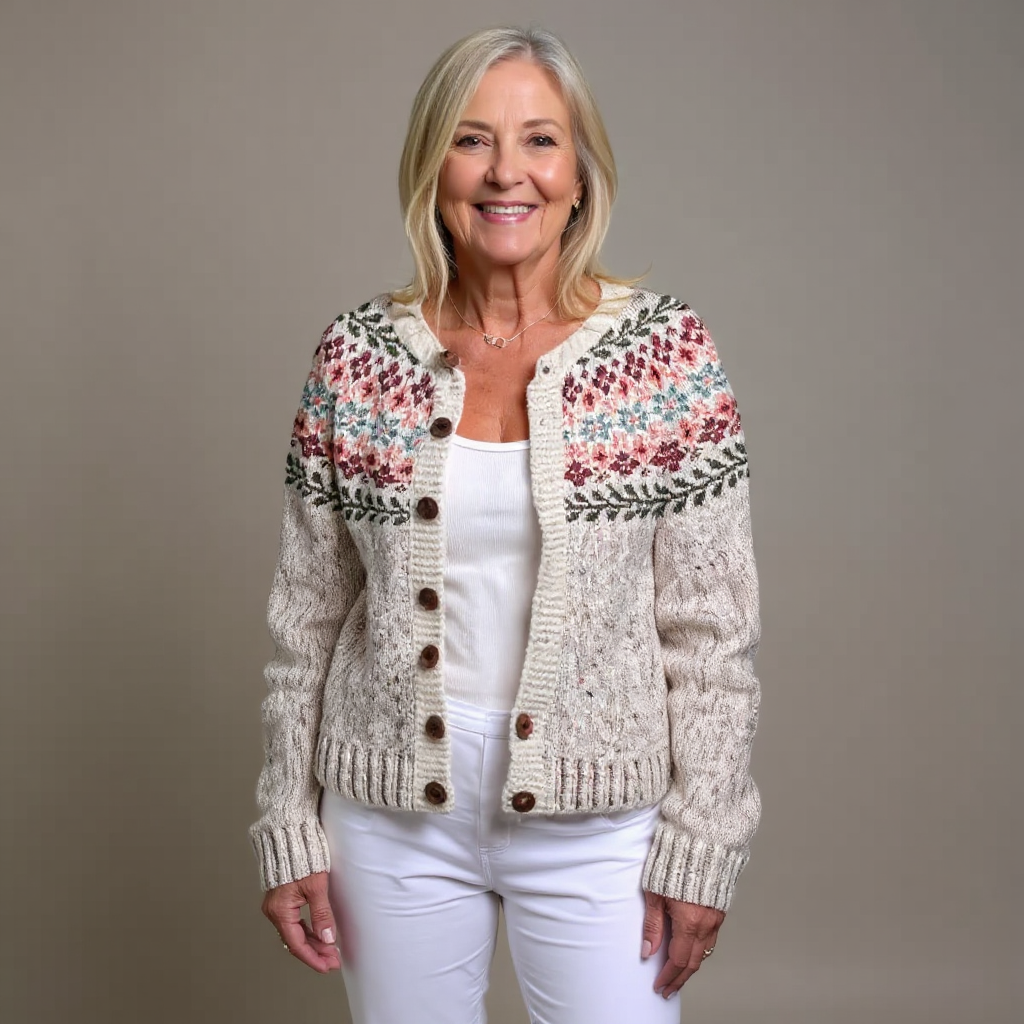 Emma - retro Icelandic cardigan — view 1