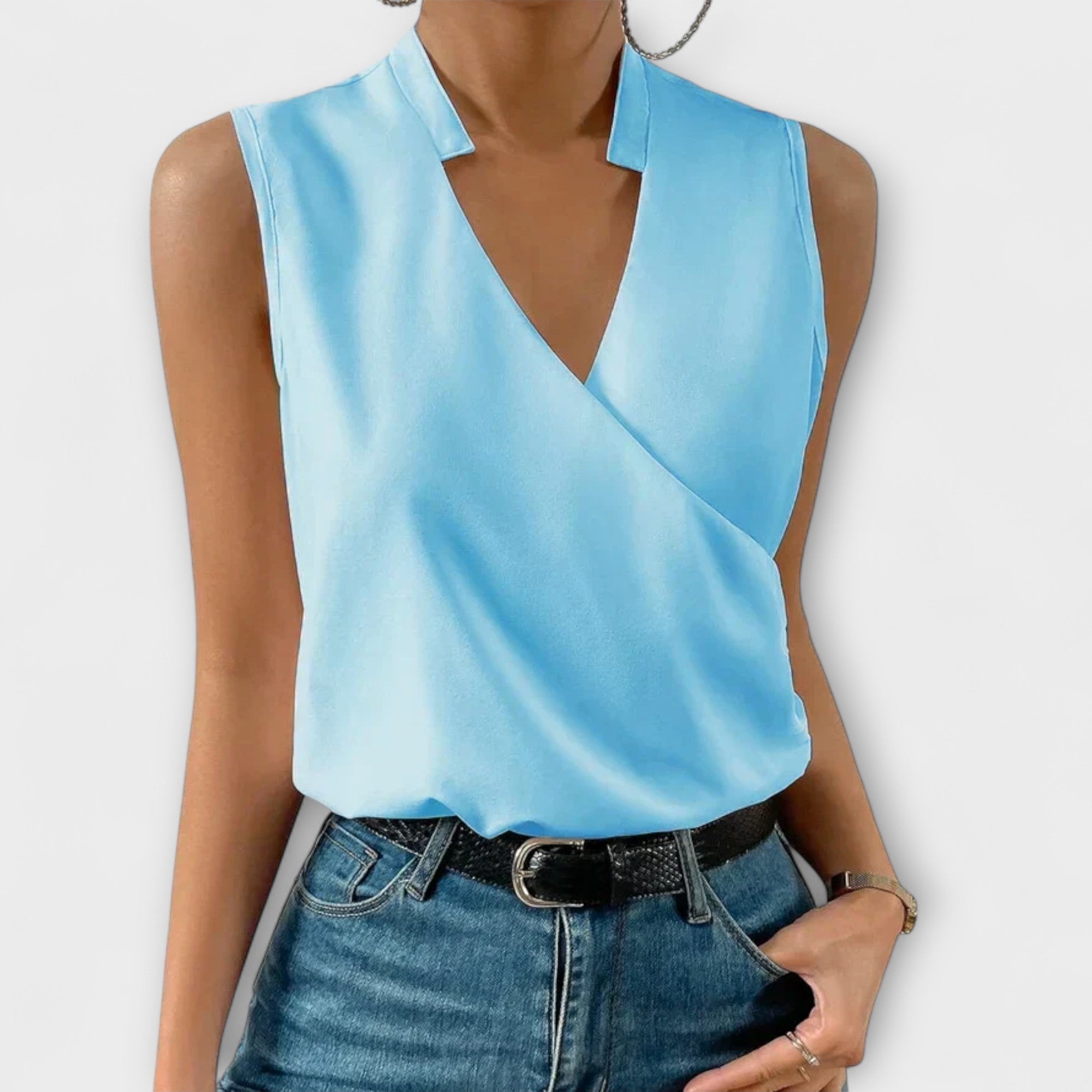 Erica - sophisticated V-neck top — view 3
