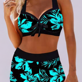 Erica - high waist swimsuit with floral print — view 1