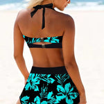 Erica - high waist swimsuit with floral print — view 2