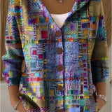 Evelyn - Patterned Hooded Cardigan — view 1