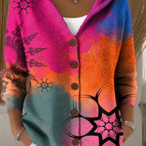 Evelyn - Patterned Hooded Cardigan — view 2