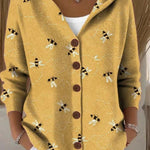 Evelyn - Patterned Hooded Cardigan — view 3