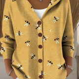 Evelyn - Patterned Hooded Cardigan — view 3
